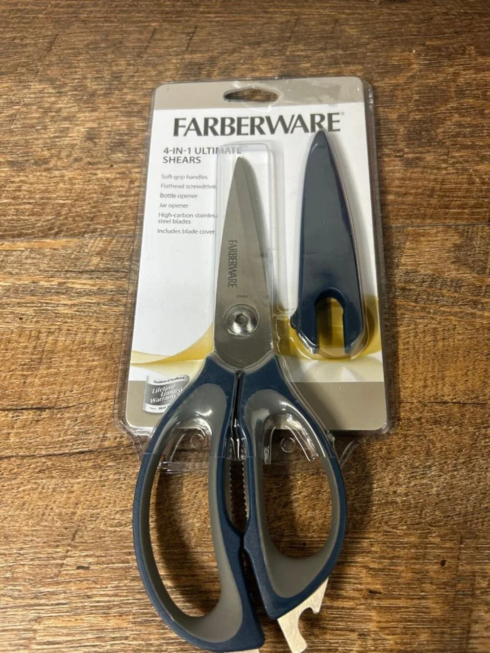 Farberware Classic 4-In-1 Ultimate Shears Blue Multi-Purpose Kitchen Scissors